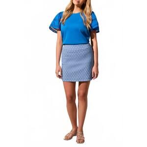 NEW TRIBAL pull on skort with rounded slits in riviera